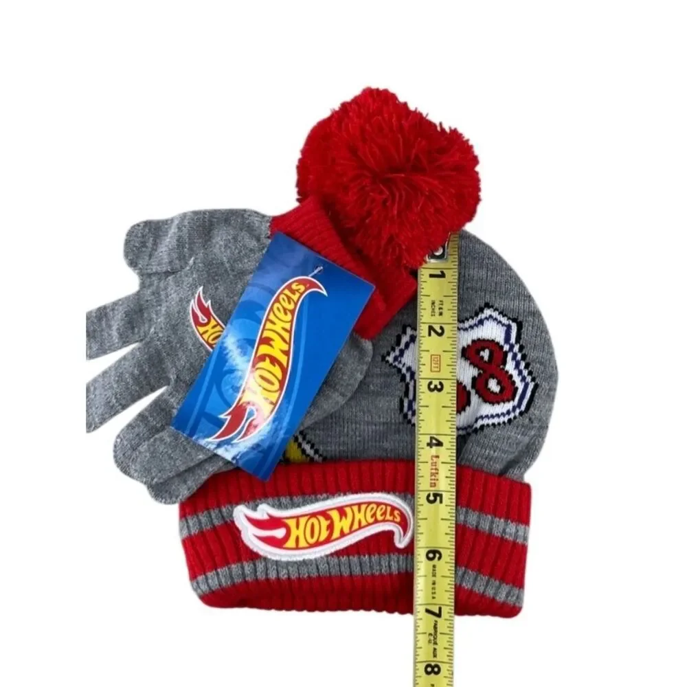 Hot Wheels Boys Beanie Hat & Glove Set